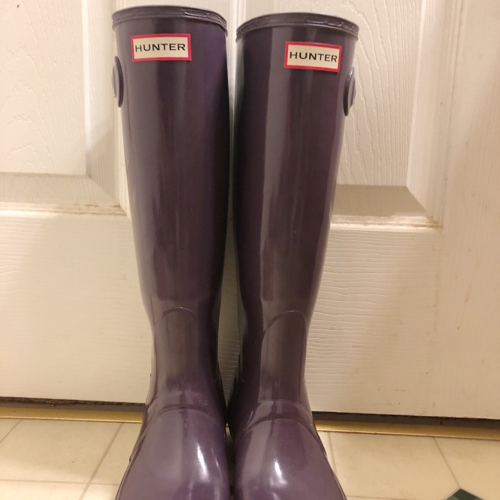 Dark purple Hunter Rain boots